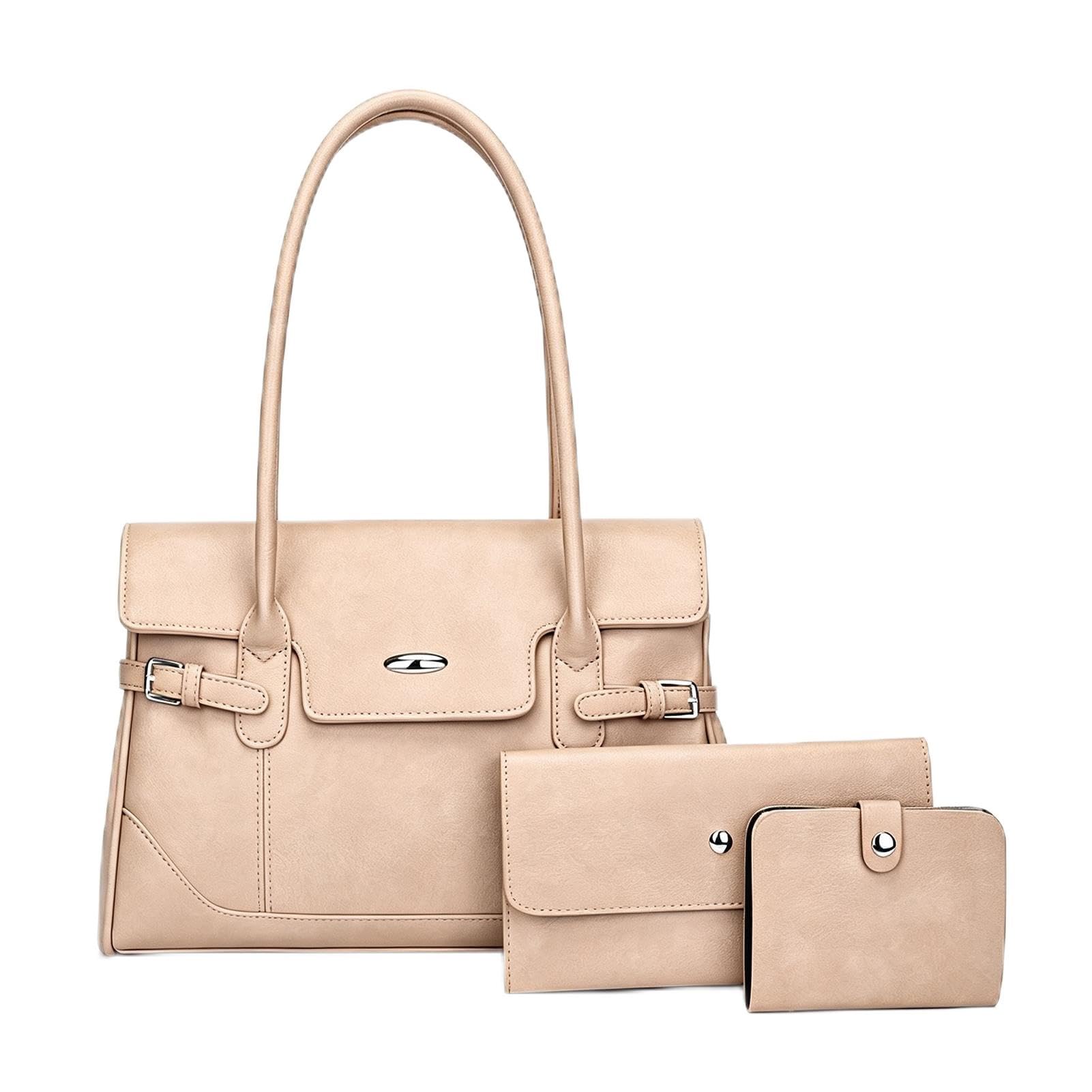 LY&SQ Set Borsa Tote per Donna Borse a Mano e Portafogli in Pelle Pu | Spose a Spalla Donna Morbide, Borsa a Mano con Manico Superiore e Set Porta Carte per Lavoro e Uso Quotidiano