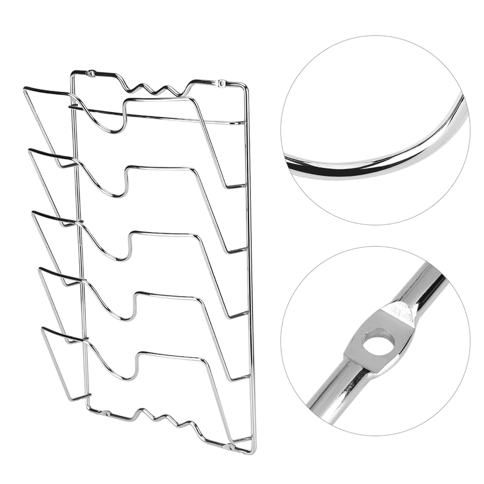 Organizzatore per Coperchi di Pentole - Rack Montato a Muro per Cucina - Porta Pentole e Padelle - Armadio per Coperchi