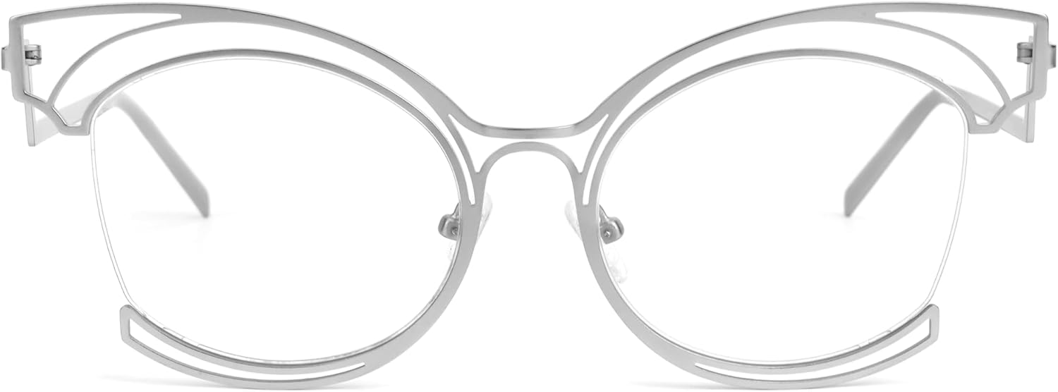 VOOGLAM Oversize Cat Eye Eyeglasses for Women with Non-prescription Clear Lens Maggie GM0340