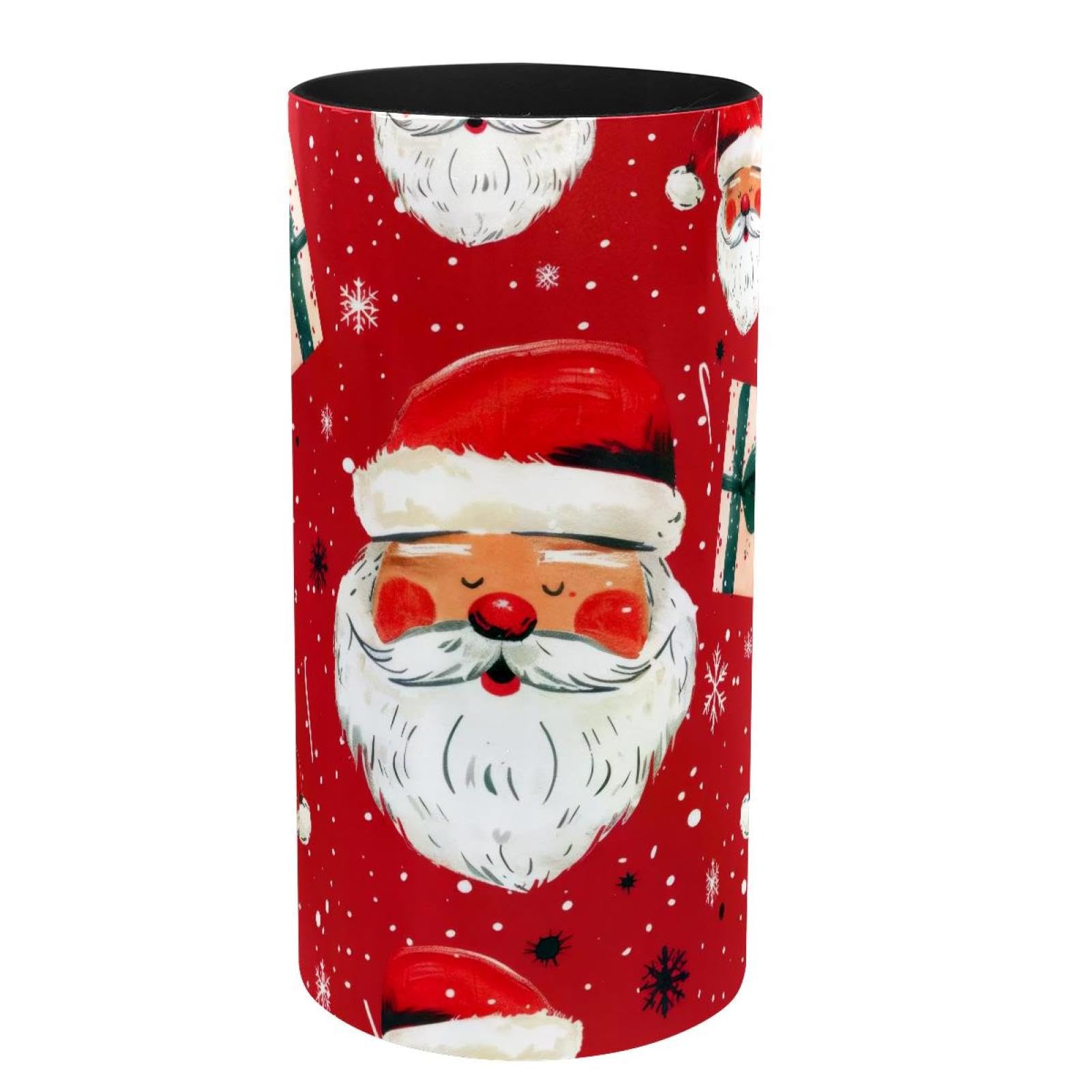 Porte-stylos rouge Père Noël musical en métal pour organiser le bureau