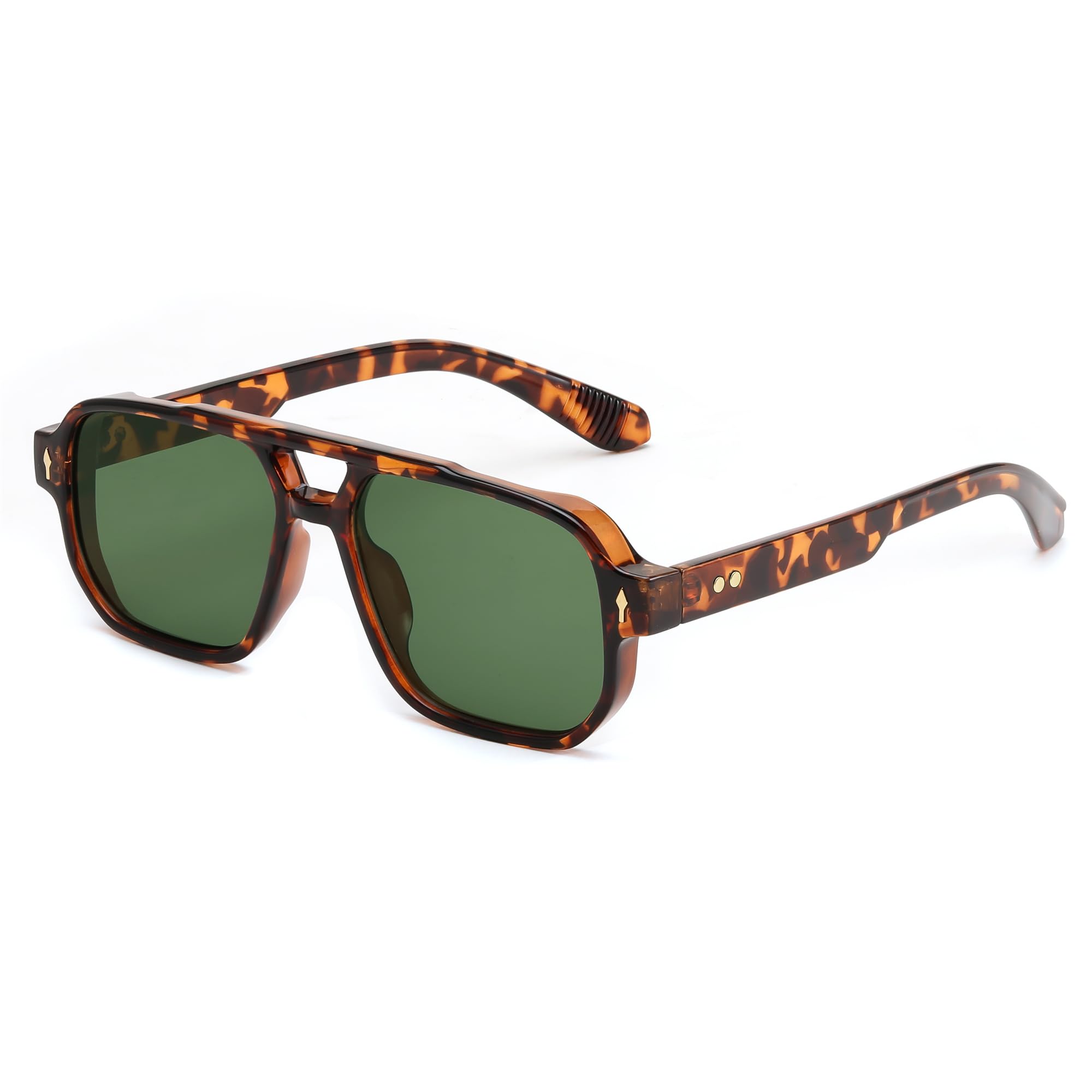 Retro Square Aviator Sunglasses Women Men, 70s Small Vintage Rectangle UV400 Sun Glasses B9120