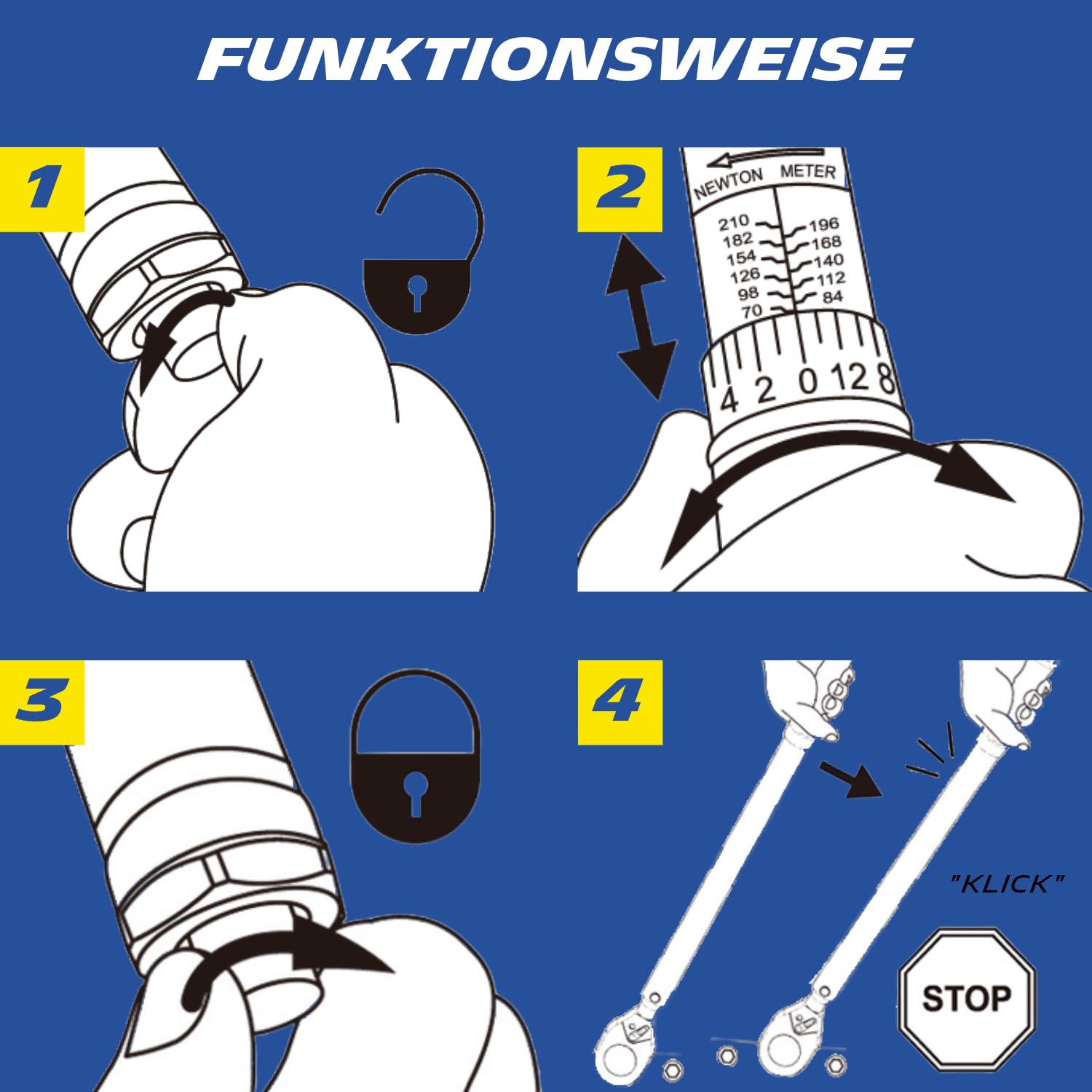 MICHELIN Drehmomentschlüssel MTW 210 Auto | Drehmoment 42 bis Nm | Inkl. Stecknüssen, Adapter und 125 mm Verlängerung | Drehmoment-schlüssel mit Koffer | Umschaltbarer Ratschenkopf, 51100A