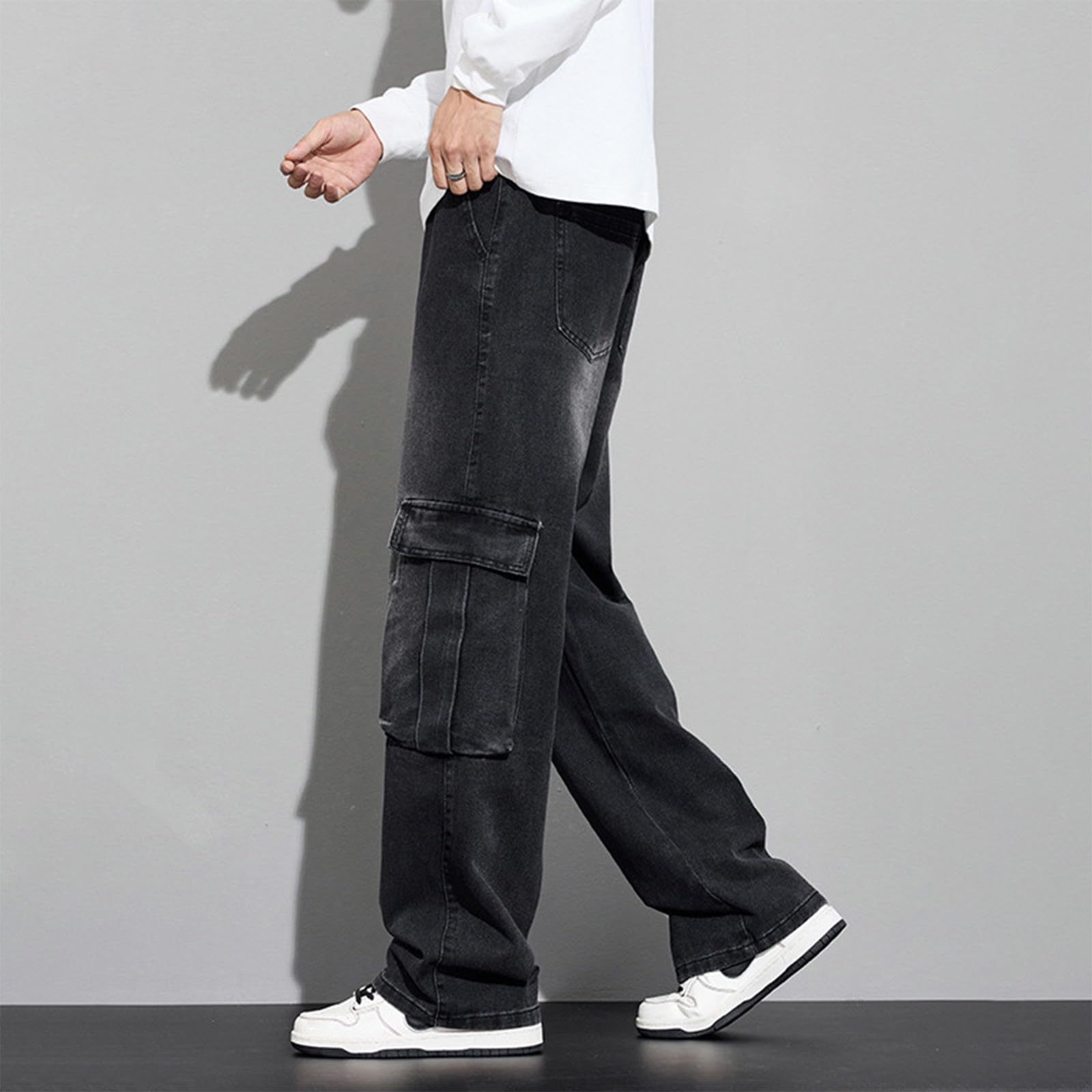 Pantalones Verano Hombre Vaqueros, Pantalones Hombre Casual Chinos, Trabajo Cargo Duraderos MúLtiples Bolsillos Utilitarios Diario Informal Al Aire Libre CóModos EláSticos Pantalon Pantalón Deportivo