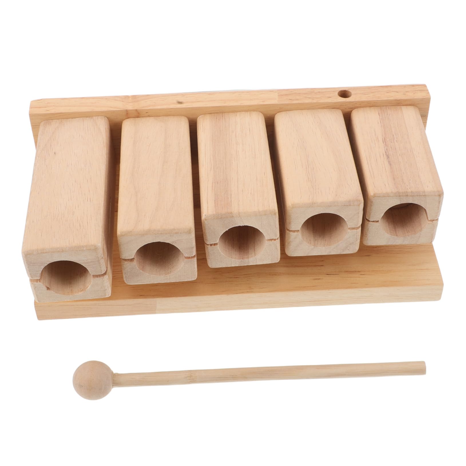 FRCOLOR Strumento Ritmico Musicale in Legno con Mazzuolo, Design Pentatonico a Cinque Toni, Impugnatura Ergonomica Adatta a Ragazzo Ragazza per Lezioni di Musica e Gioco Educativo