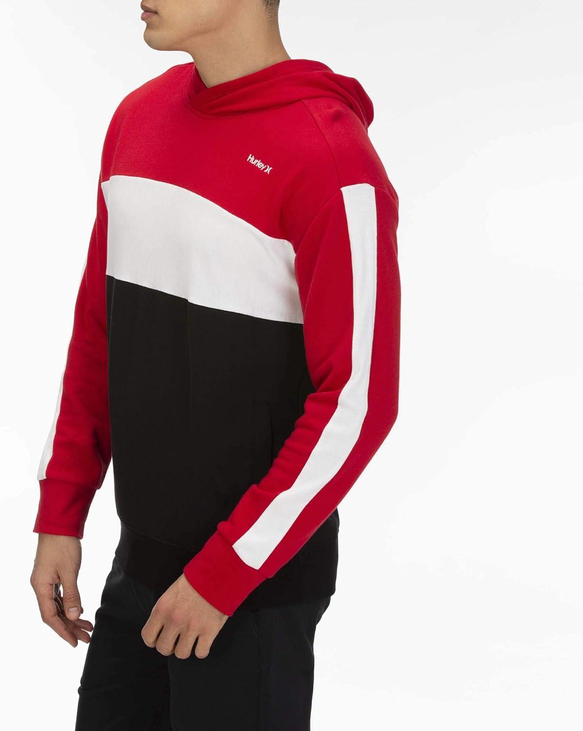 Hurley Men's Blocked Fleece Pullover Hoodie: Clothing