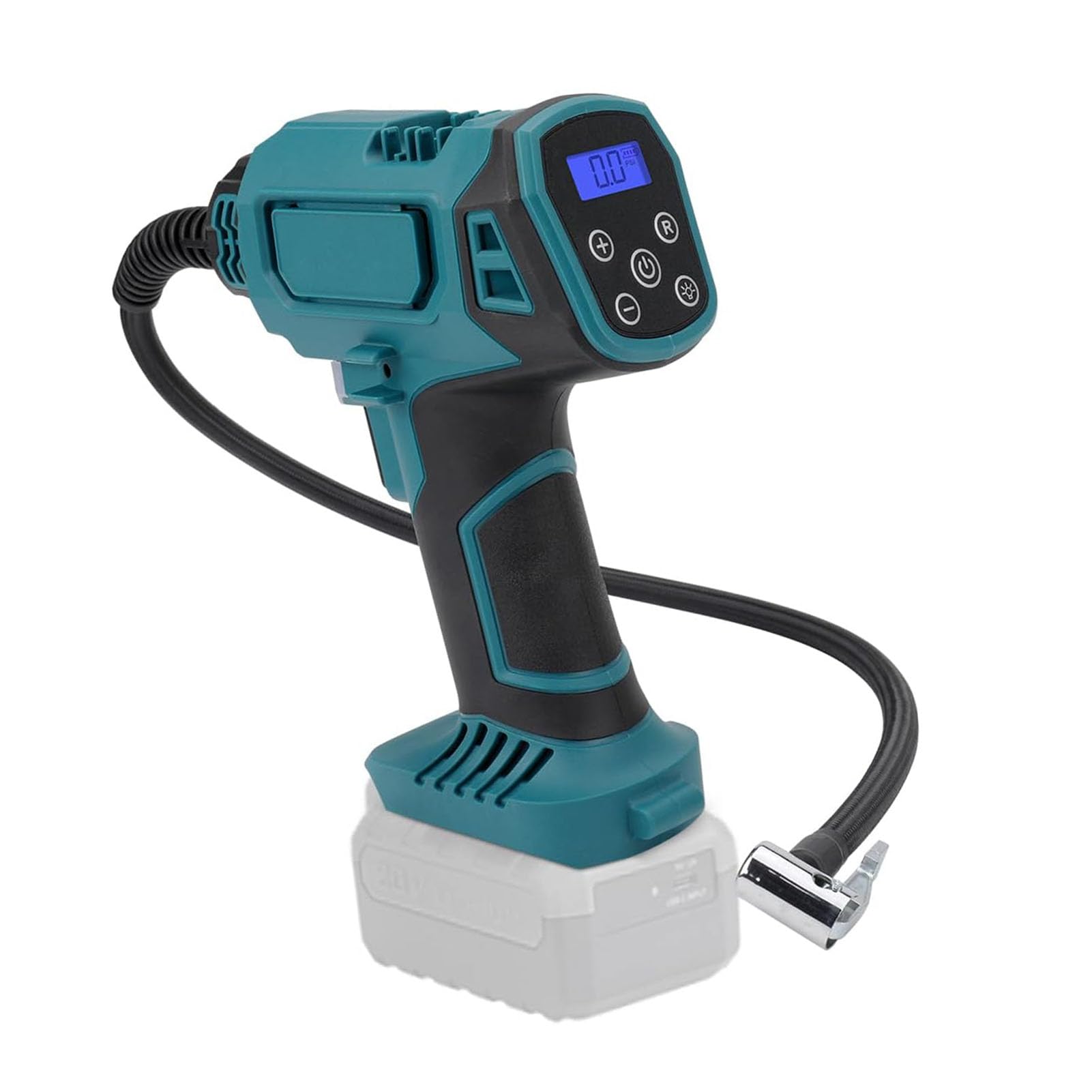 AMONIDA Bezprzewodowa Pompka do Opon 120PSI, Przenośna Pompka do Samochodu z Cyfrowym Wyświetlaczem, Oświetleniem LED i Automatycznym Wyłączaniem, Idealna Samochodu, Motocykla, Roweru i Dmuchanych