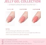 Vishine Pale Gel Rose Nail Polish Nude Jelly Gel Rose Polish Light Translucide Nail Polonais Sheer Gel Nail Naturel Secouez le gel U V pour la manucure française à la maison Couleur E027