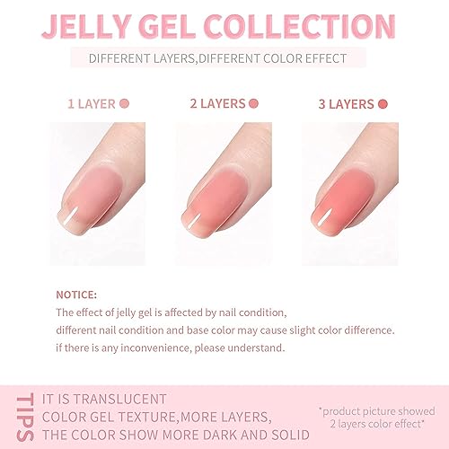 Miniatura 6 de Vishine Esmalte de uñas de gel blanco lechoso  0.54 onzas líquidas de esmalte de gel translúcido tono piel piel esmalte de uñas translúcido remojar