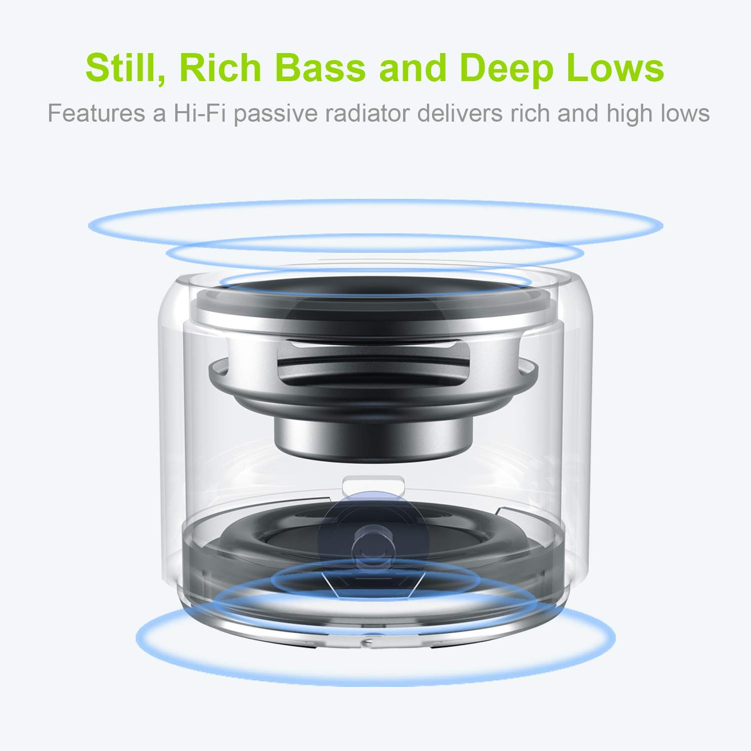 Image secondaire de Ewa Etui De Voyage Inclus, A106 Mini Enceinte Bluetooth Portable Actif avec Basse Extra, Autonomie 12hrs, étanchéité IP67, Mini