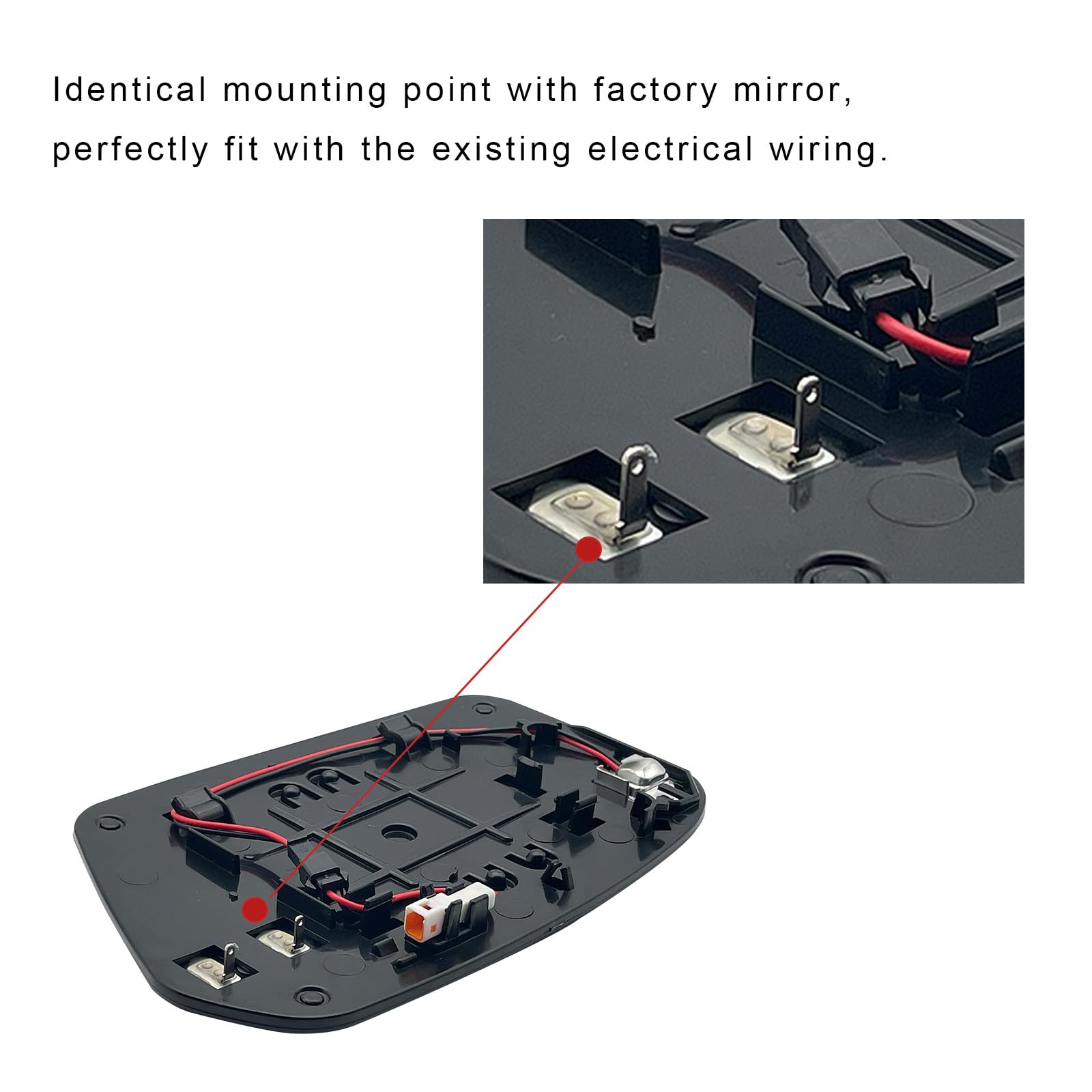 Mirror Glass With Backing Plate & Spotter Passenger Side Right Mechanics Choice For Ford Edge