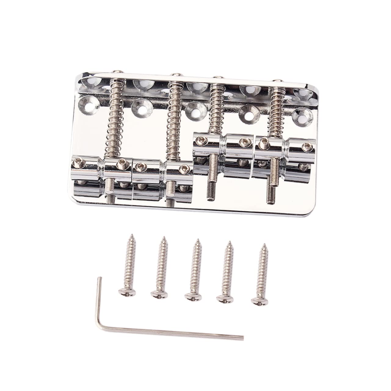 Abaodam 4-string Bass Guitar Accessory: Ga1019 Metal Bridge 5 Screws Classic Vintage Design Silver
