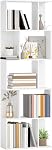 Bibliothèque géométrique HOMCOM à 5 niveaux, étagère en forme de S, unité d'affichage moderne autonome pour bureau à domicile, salon, chambre, naturel et blanc