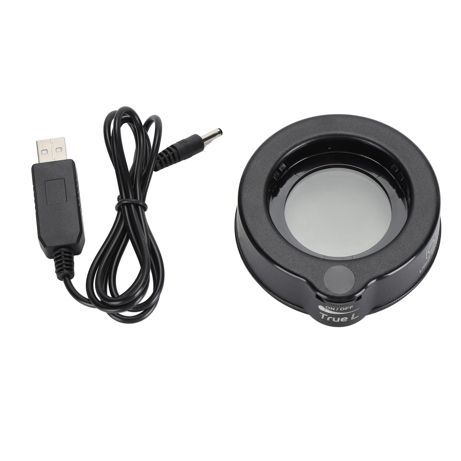 Anillo de Luz, Lente a Prueba de Aceite Lámpara de Microscopio Caja de Espejo Polarizador Ultra Delgado DC 12V para Inspección