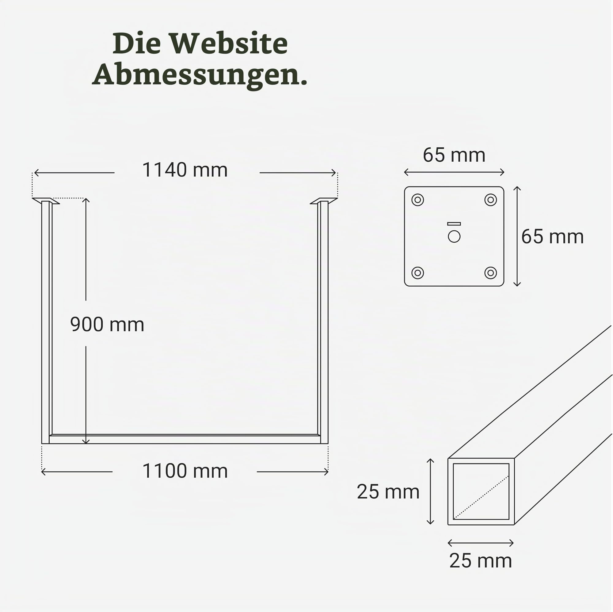 1x Kleiderstange RECHTECK, Garderobenhalter U-From, Wandmontage Bad Flur Küche, inkl. Montagematerial Dübel und Schrauben, pulverbeschichtet, pflegeleicht, rostfrei (T90cm x B110cm, Schwarz)