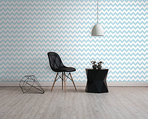 Papel de Parede, Chevron, Azul, 1000x52 cm, Bobinex Uau