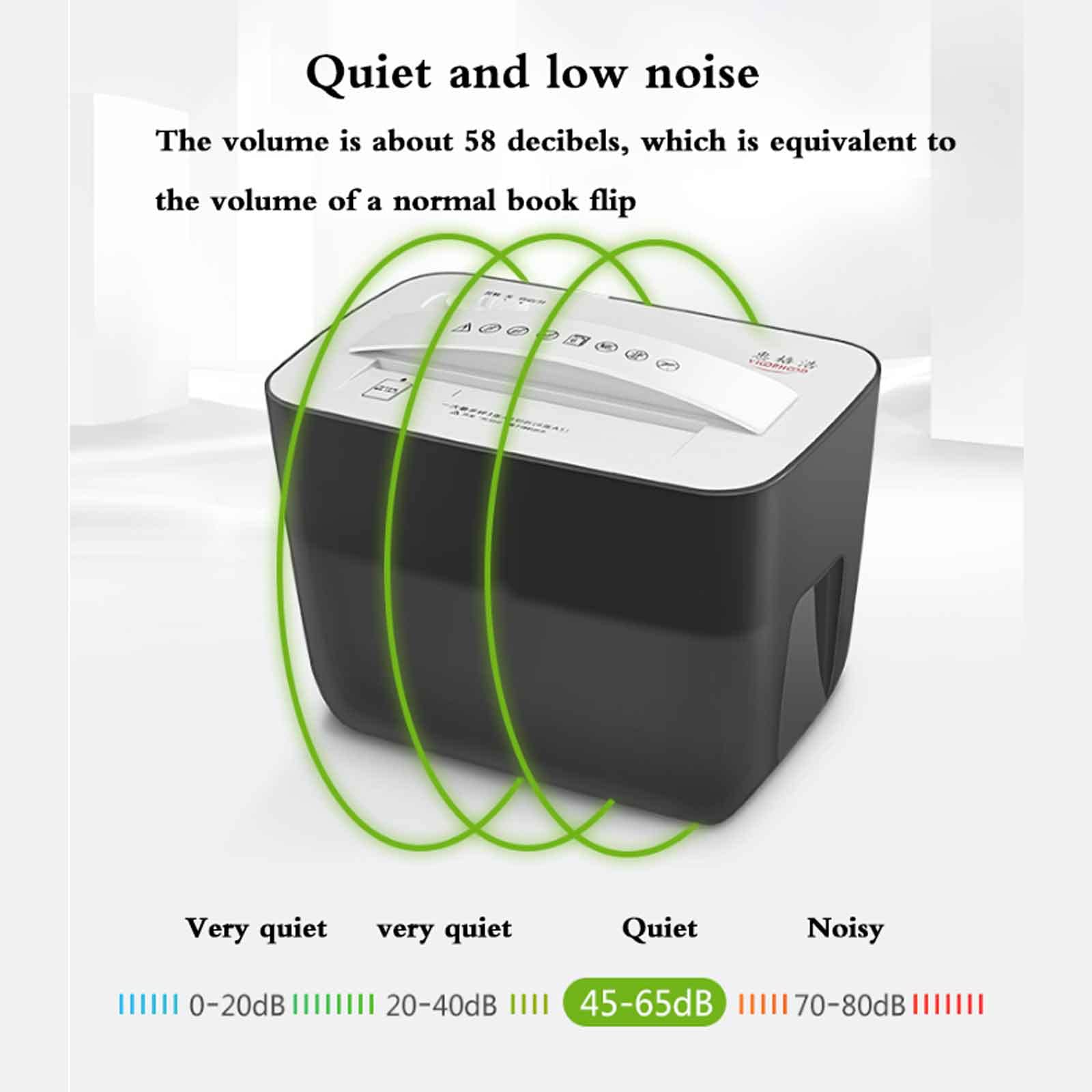 Paper Shredder Mini distruggi documenti desktop, distruggidocumenti per home office, riservatezza a 5 livelli, capacità 4,5 litri, adatto per carte triturate, carta/carte/chiodi/foto
