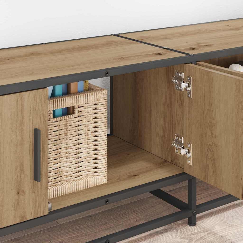 Set di 2 mobili bassi per TV in rovere Artisan, 240 x 35 x 41 cm