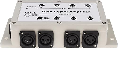 Miniatura 4 de RioRand Distribuidor amplificador divisor de señal LED DMX512 1 manera en salida de 8 canales de 3 pines con indicador de señal