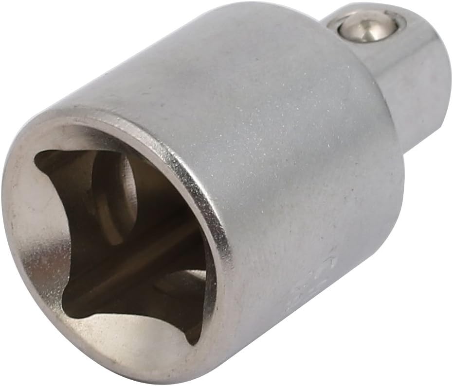 Sourcingmap 1/2-inchx3/8-inch Chrome Vanadium Steel Square Socket Impact Adapter Silver Tone