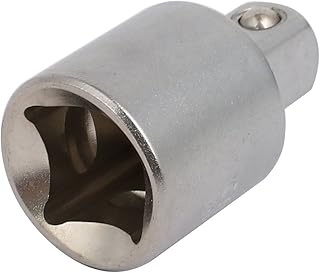 Aexit 1/2-inchx3/8-inch Chrome Hand Operated Tools Vanadium Steel Square Socket Impact Adapter Silver Tone Model:33as423qo677