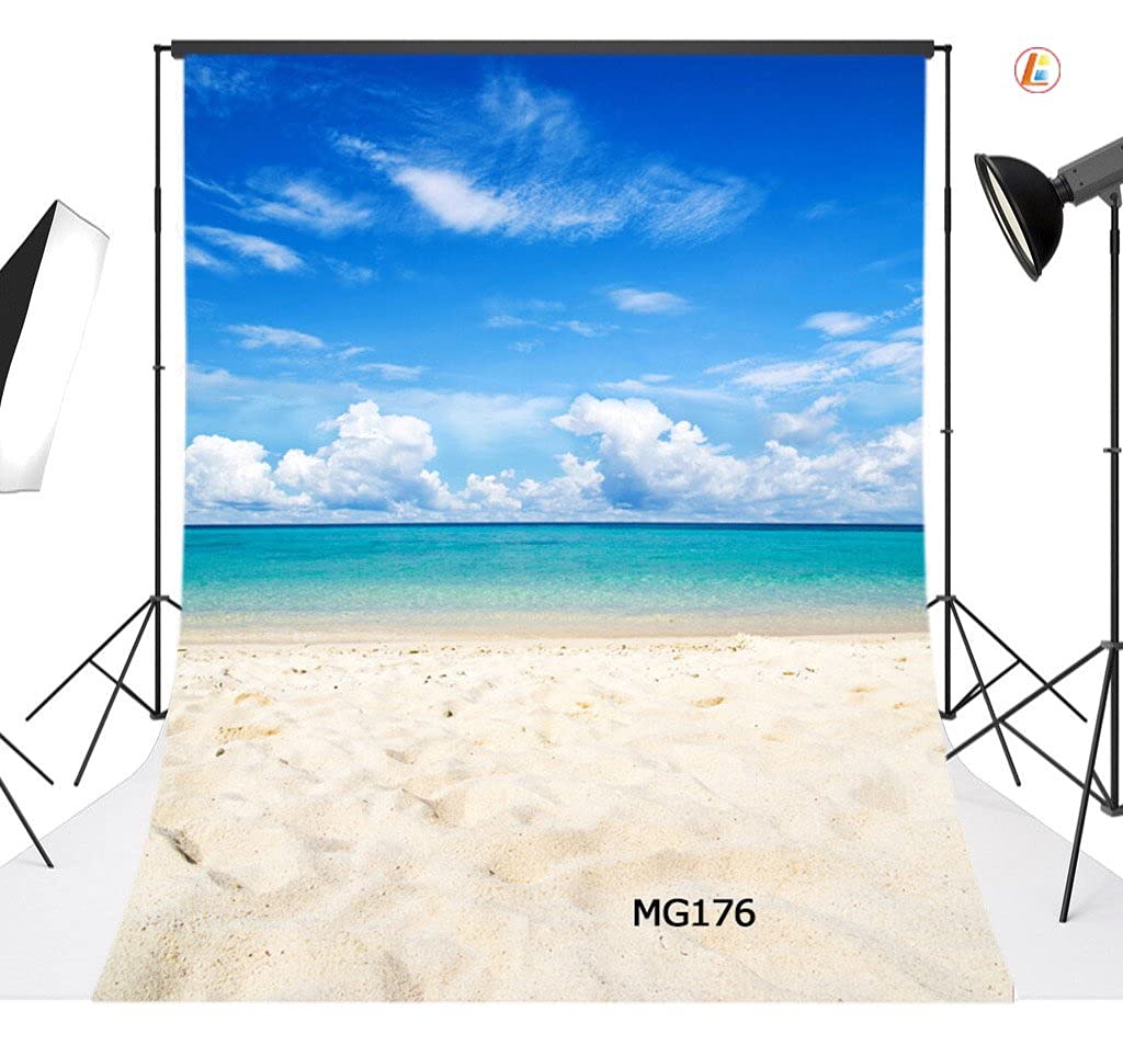 Amazon | LB 写真撮影用 背景布 1.5×2.1m/5x7ft 海とビーチ 写真撮影
