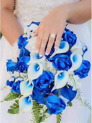 Miniatura 8 de Houda Ramo de flores artificiales de imitación para decoración de fiesta, ramo de flores de poliuretano de tacto real (rojo, 10 unidades)