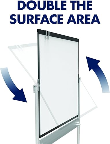 Miniatura 5 de Quartet Caballete, pizarra blanca magnética, 4' x 3', reversible, móvil, soporte para rotafolios, Prestige 2, marco negro (ECM43P2)