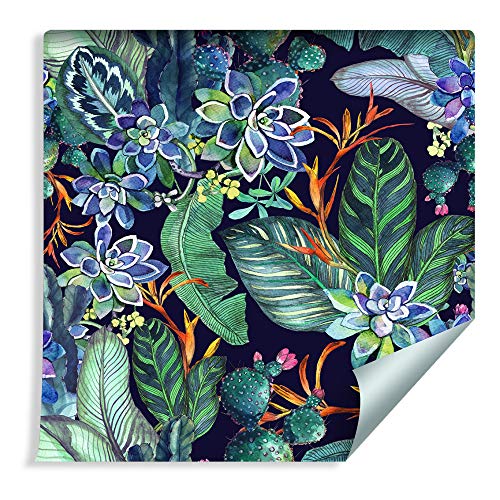 Muralo Papier Peint Succulents et Feuilles Tropicales Vinyle Feuilles Modernes Forêt et Pluie - 207758778 Cover