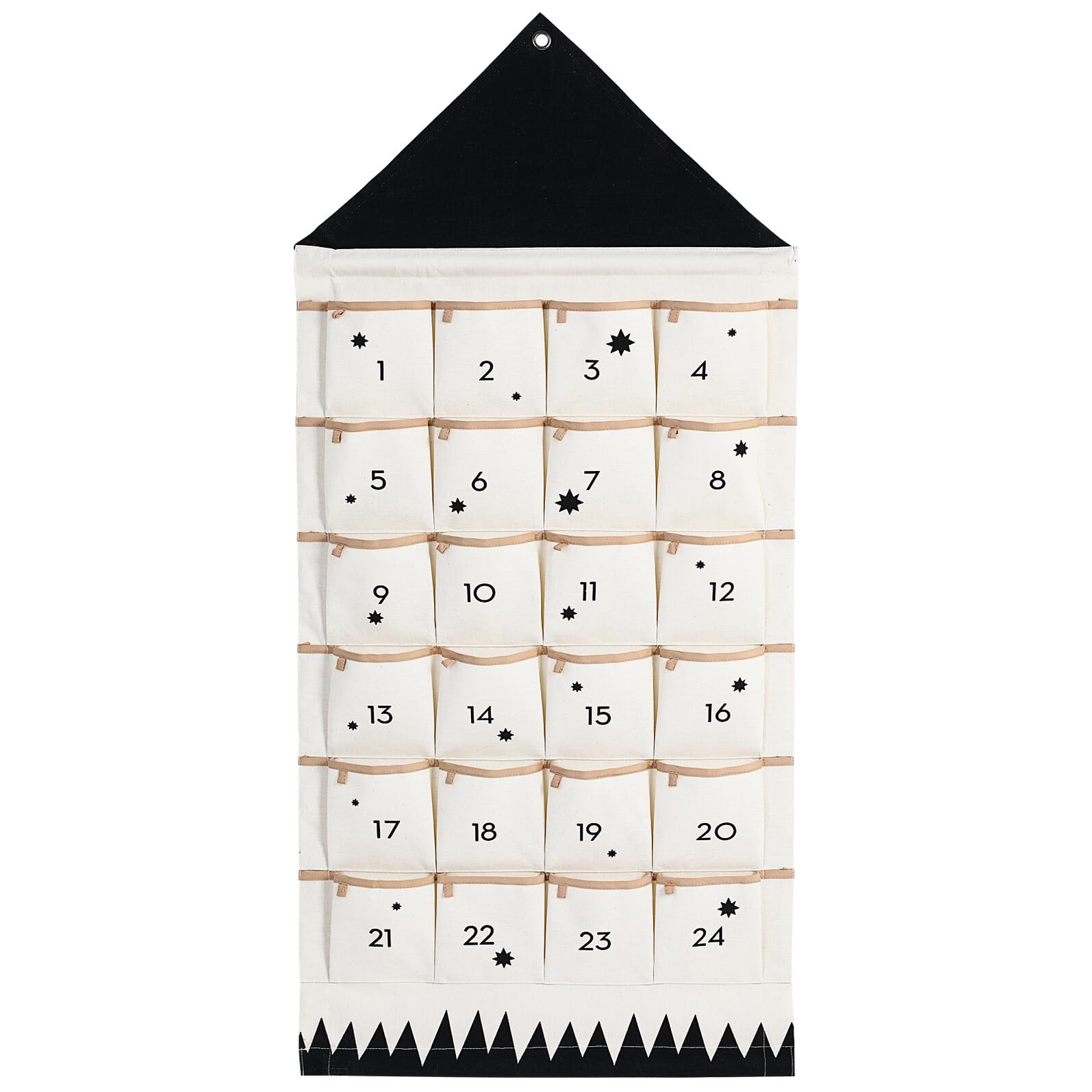 TOPBATHY Weihnachts Aufbewahrungstasche aus Baumwollstoff mit Mehreren Taschen Atmungsaktiv und Aufhängen an Wand oder Tür Geeignet Praktischer Organizer im Haus Design