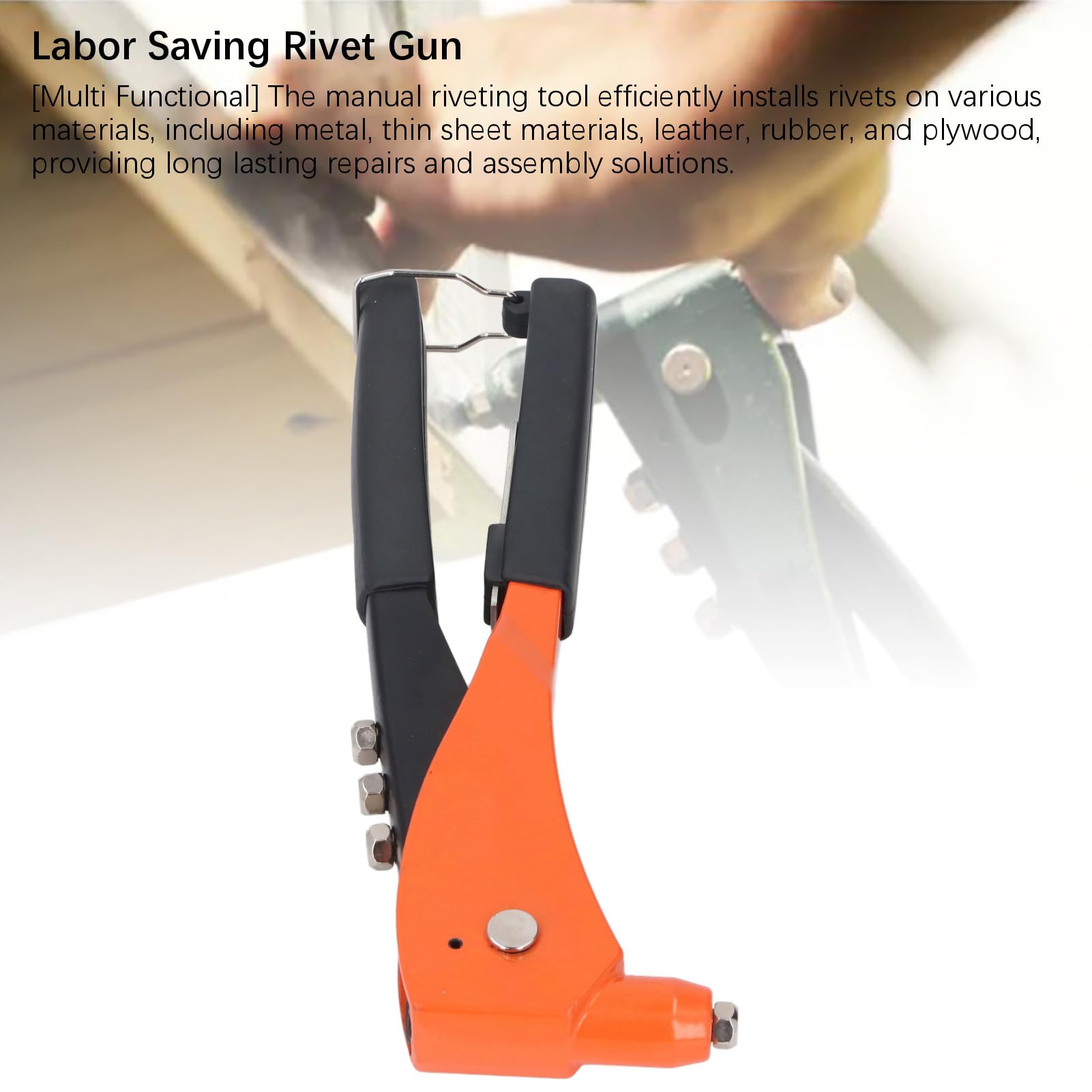 Ręczny Pistolet do Nitowania 2,4 Mm 3,2 Mm 4 Mm 4,8 Mm 4 Wymienne Głowice Ergonomiczna, Oszczędzająca pracę Nitownica Ręczna do Motoryzacji, Kolei, Mebli, Instrumentów