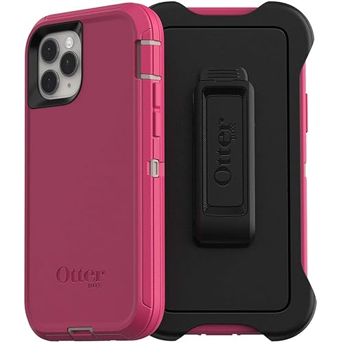 OtterBox iPhone 11 Pro Defender Series Case - Love Bug (Raspberry Pink) (Dove/Raspberry), Rugged & Durable, with Port Protection, Includes Holster Clip Kickstand