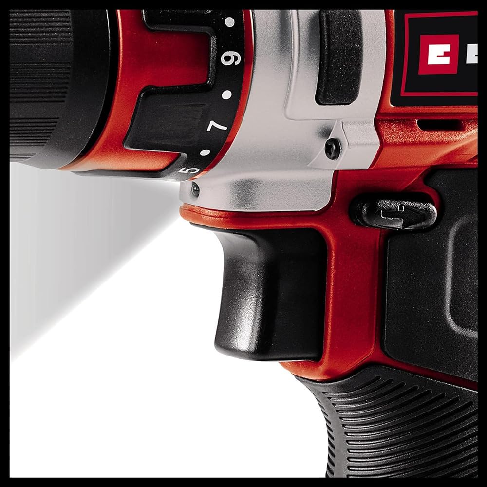 Einhell Set de taladro con batería TE-CD 12/1 Li +22+CL (iones de Li, 12V, máx. 30Nm, engranaje de 2 veloc., incl. 2 baterías 2,0 Ah, cargador, set de puntas/brocas 22 piezas, lámpara con batería)