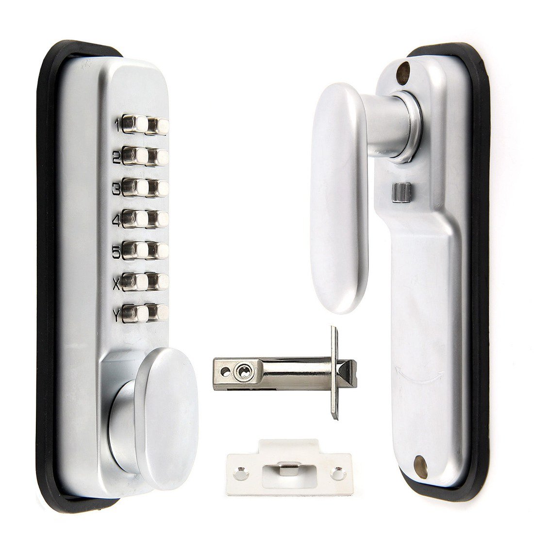 Teclado digital para puerta con botón y código de combinación de acceso mecánico sin llave