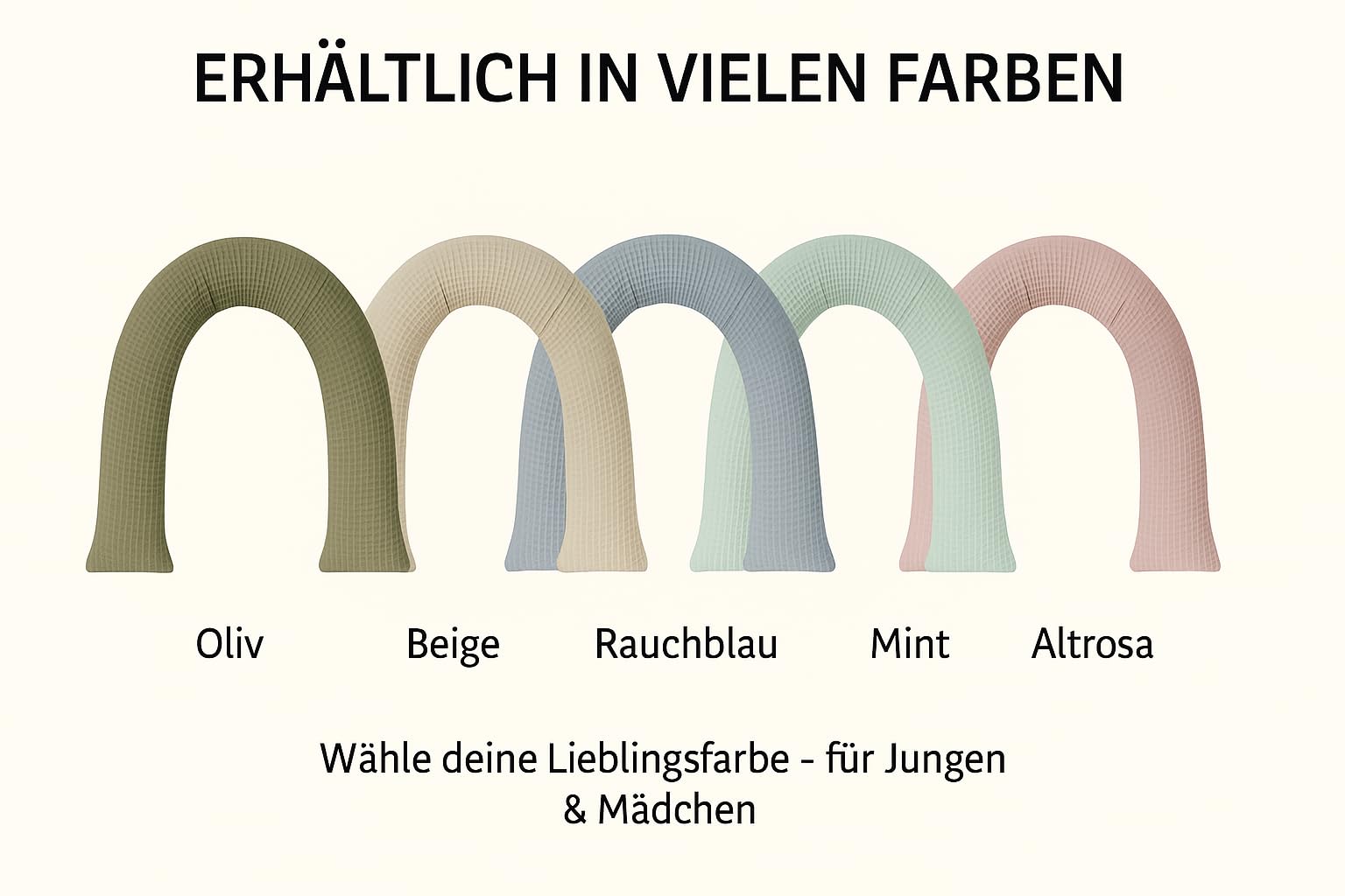Kinderwagenschlange – Weiche Baby Kuschelschlange für Kinderwagen & Wiege | Handgefertigt aus Baumwolle – atmungsaktiv & hautfreundlich – für Neugeborene 0-9 Monate (Beige)