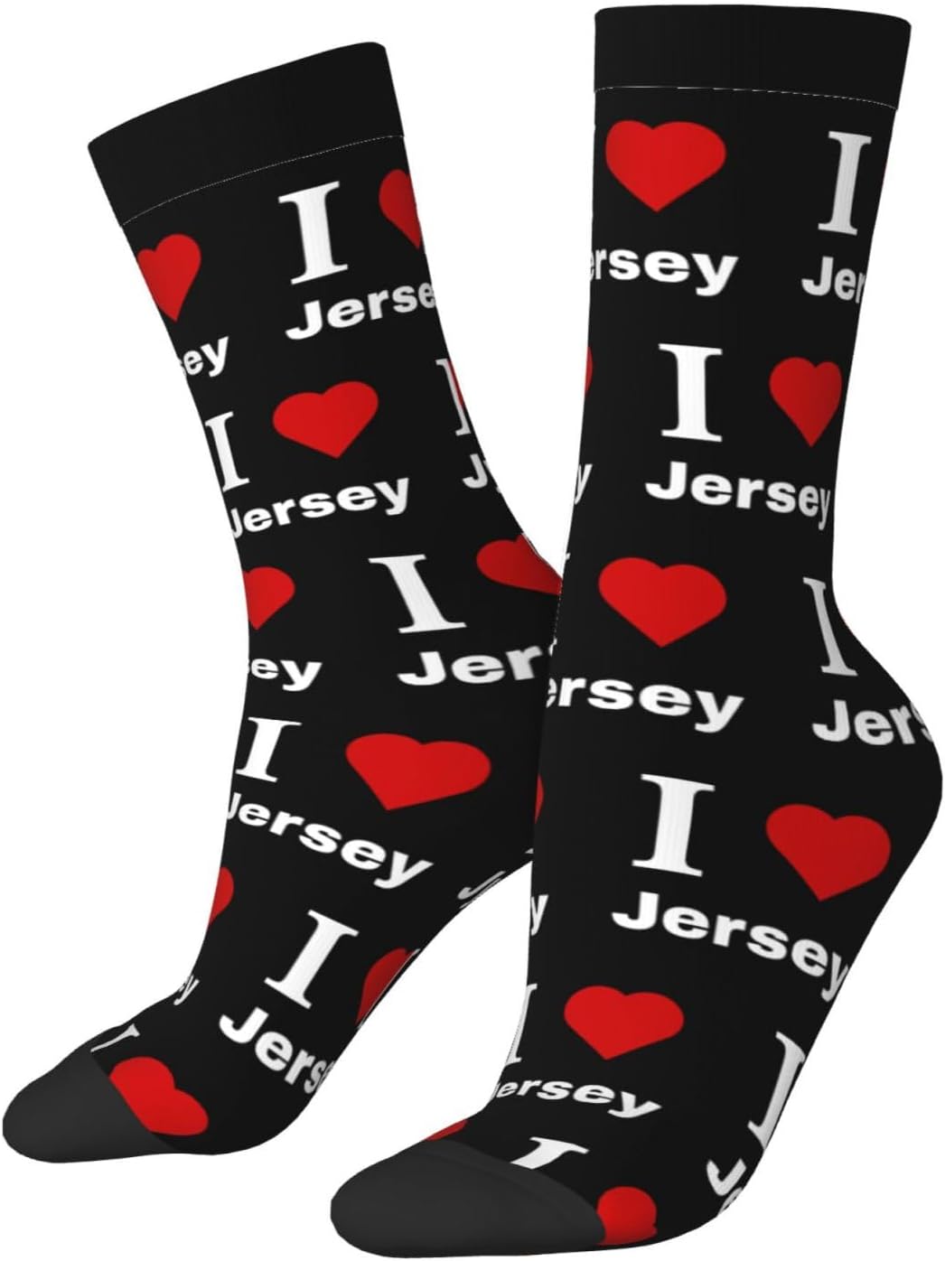 I love Jersey Socks For Men Women Sport Crew Athletic Running Wicking Socks