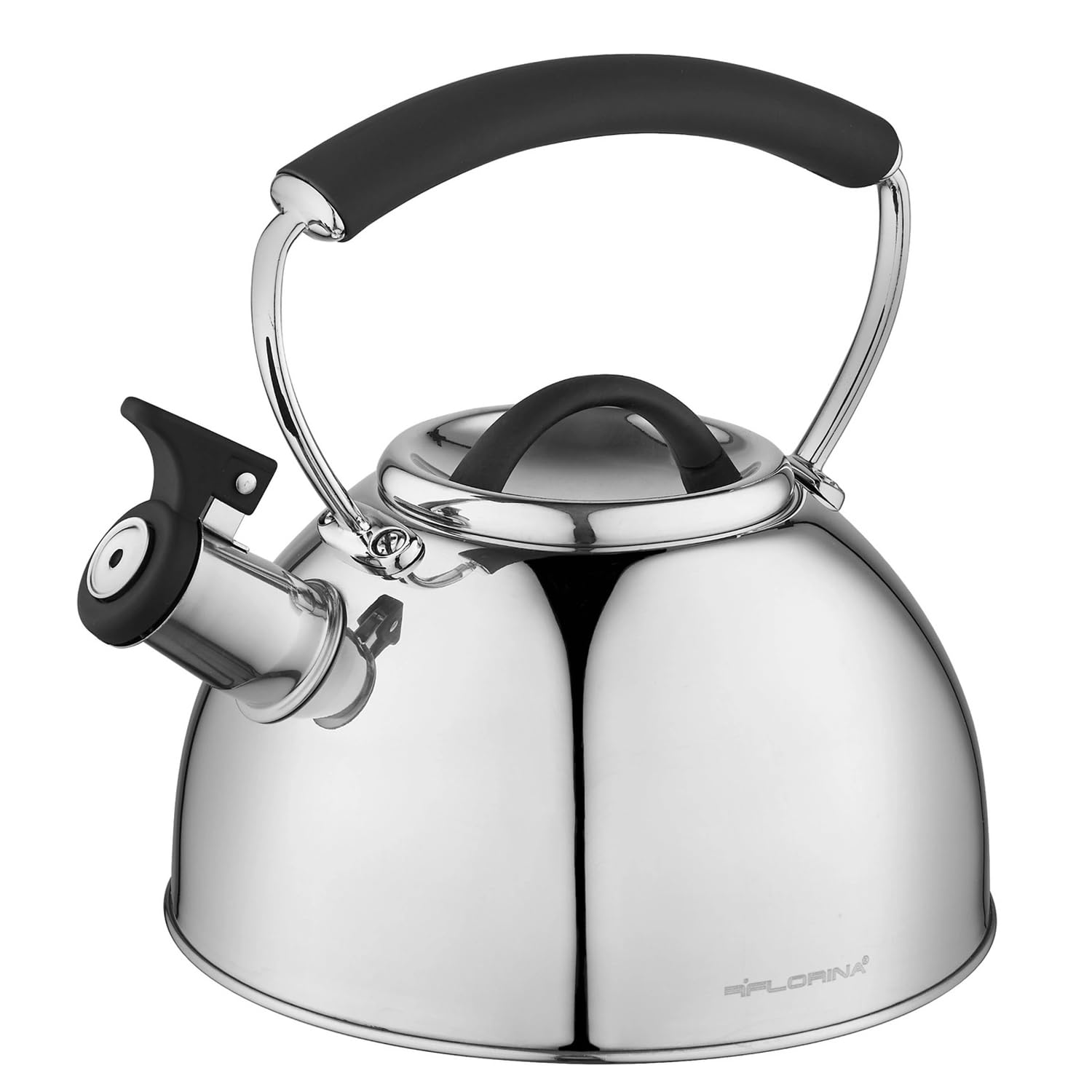Florina Induction Kettle, Whistling Kettle, wszystko do różnych rodzajów kuchenek, 2,3 l, kuchenka ze stali nierdzewnej z uchwytem chłodzącym dotykowym, do herbaty i kawy, kuchenek szklanych lub