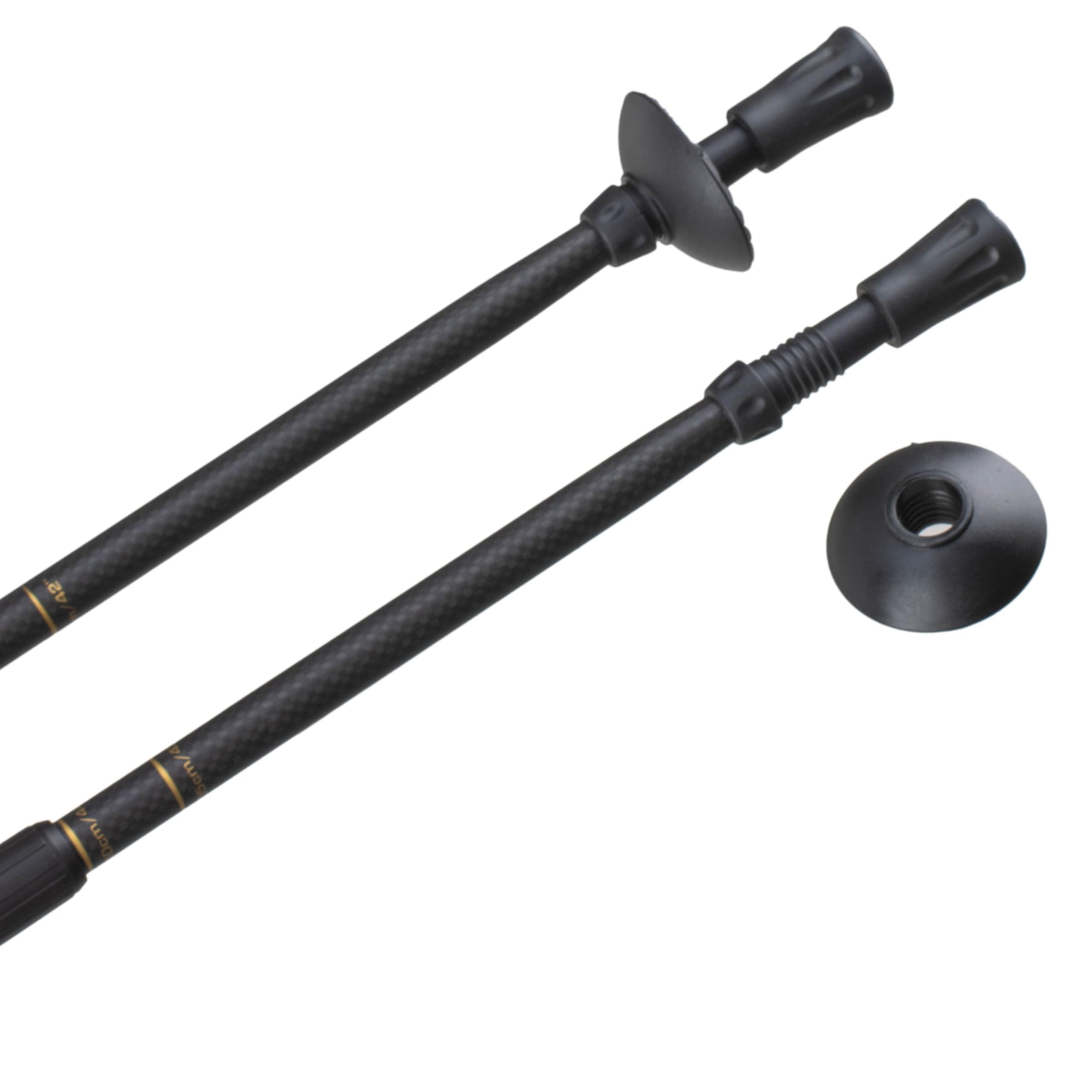Bâtons de randonnée en Carbone Ultra légers, Réglables Bâtons de Marche Nordique 70-135 cm avec Bouchon en Caoutchouc, Bâton de Trekking Monobloc avec Tampon en Caoutchouc pour Homme et Femme