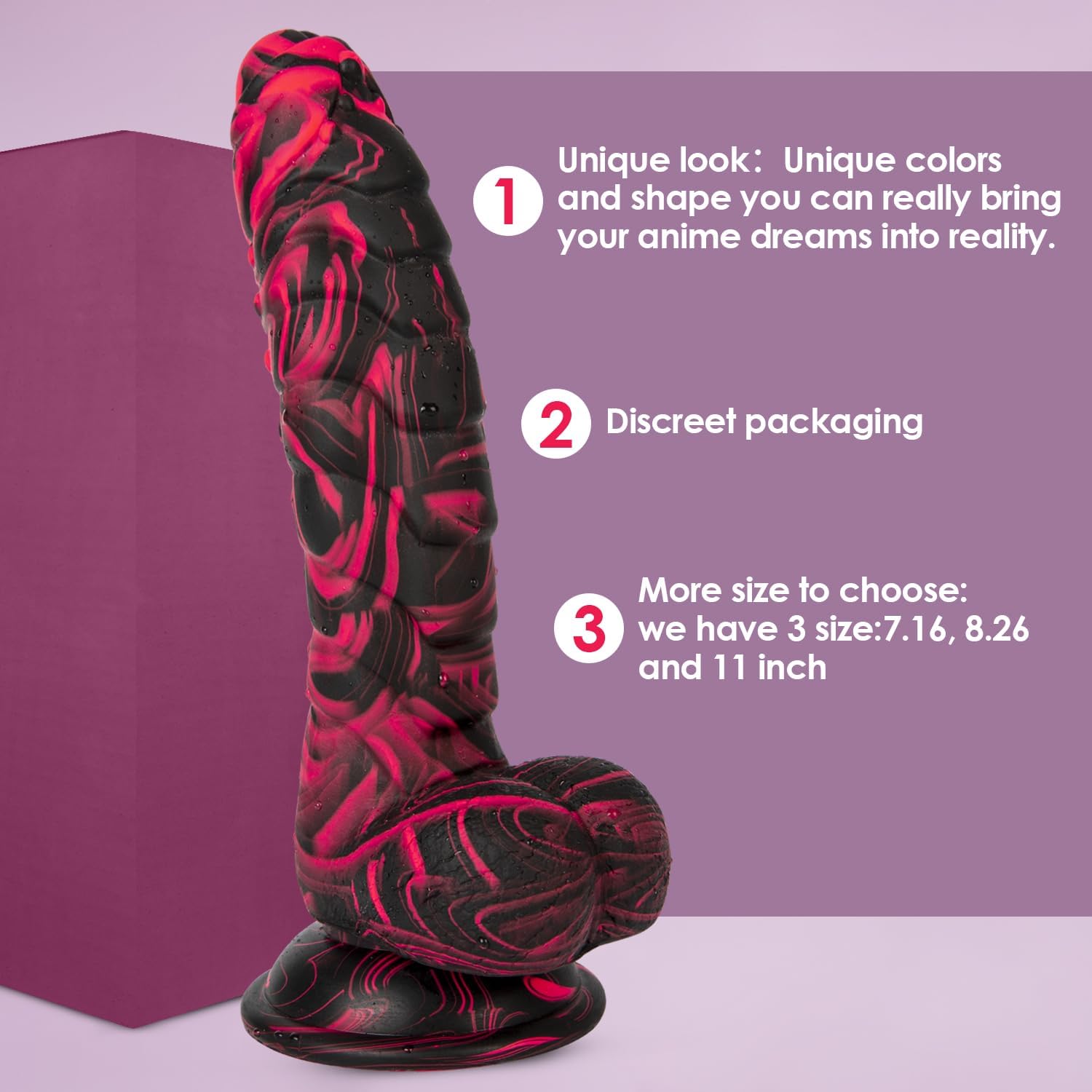 Thick Realistic Dildo Adult Sex Toys, 10.43 Inch Soft Safety Silicone G-spot Anal Stimulator with Strong Suction Cup, Fantasy Dildos Huge Lifelike Penis Toy for Women Men Couples