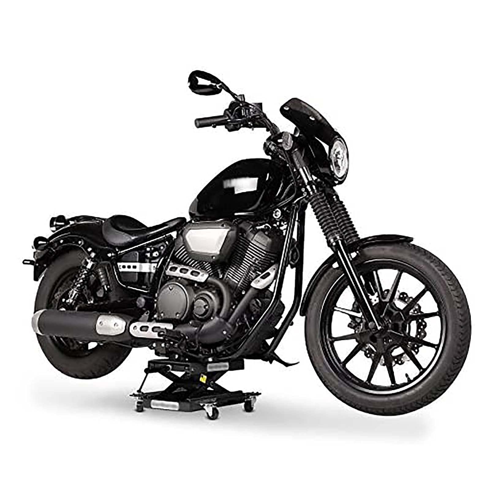 Martinetto di sollevamento a forbice per moto da 1100 libbre, cavalletto di sollevamento per moto regolabile per impieghi gravosi con manovella, supporto di sollevamento per moto ATV, rosso (nero)