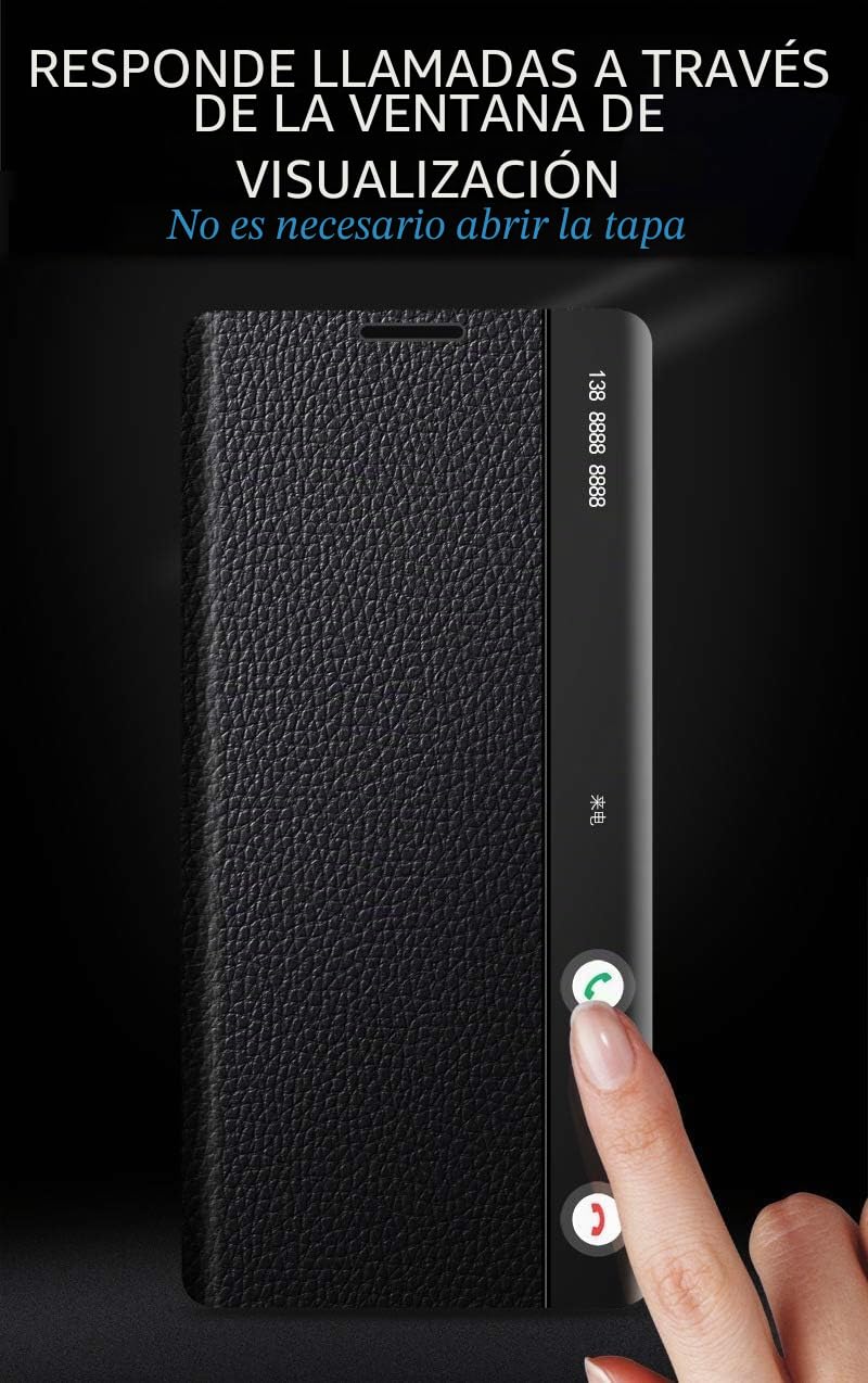 Funda de Cuero Inteligente para Samsung Galaxy Note 10+. Voltear/Suspender/Responde la Llamada de Forma Inteligente/Carcasa de Telefono Note10 Plus