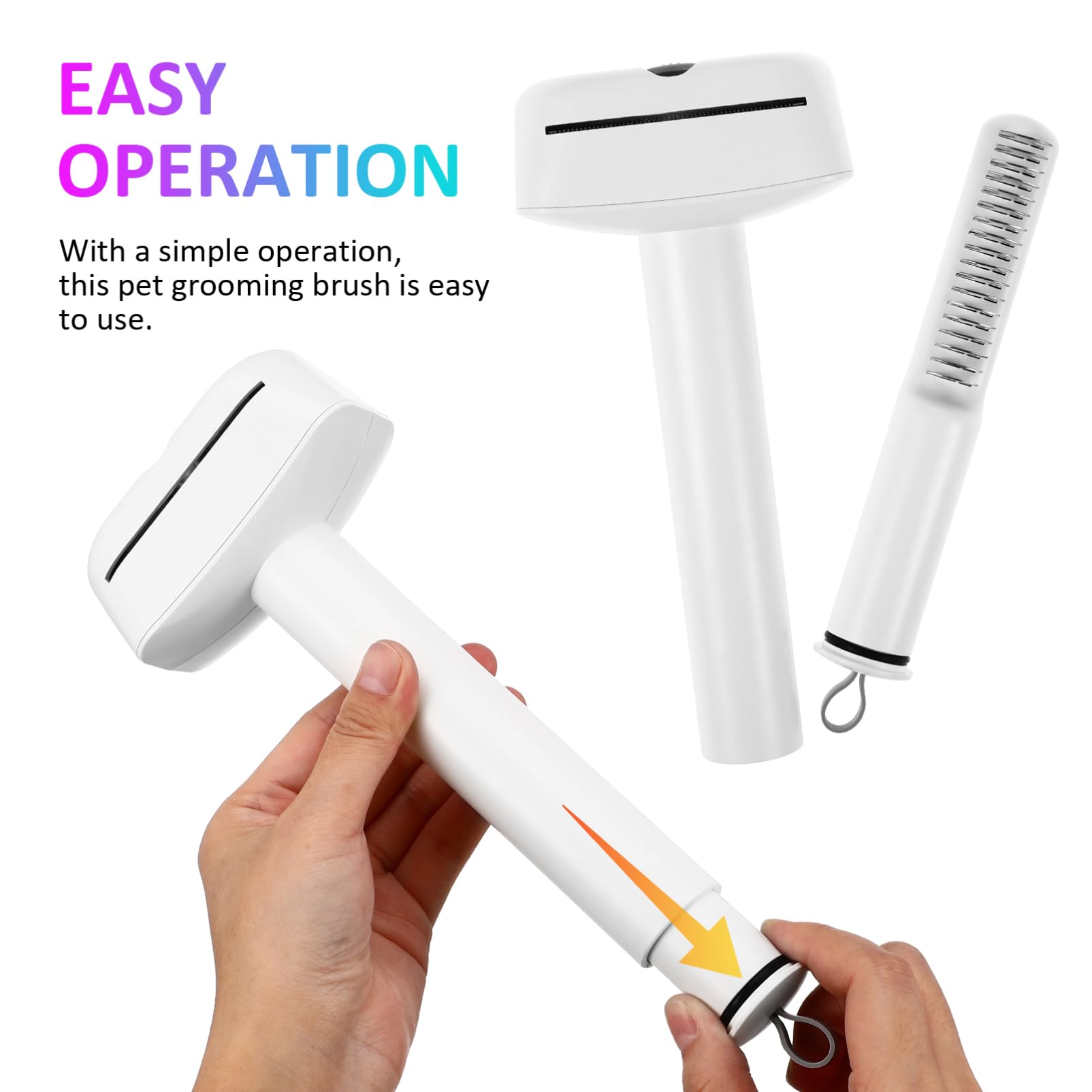 Happyyami 2piezas Cepillo Deshedding y Desenredante Para y Gatos Multiusos Mango Ergonómico Para Cuidado De Eliminación De Pelo y Para
