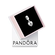 PANDORA Icons Pendente con scritta Friends e cuore con infinito in argento Sterling con zirconia cubica trasparente