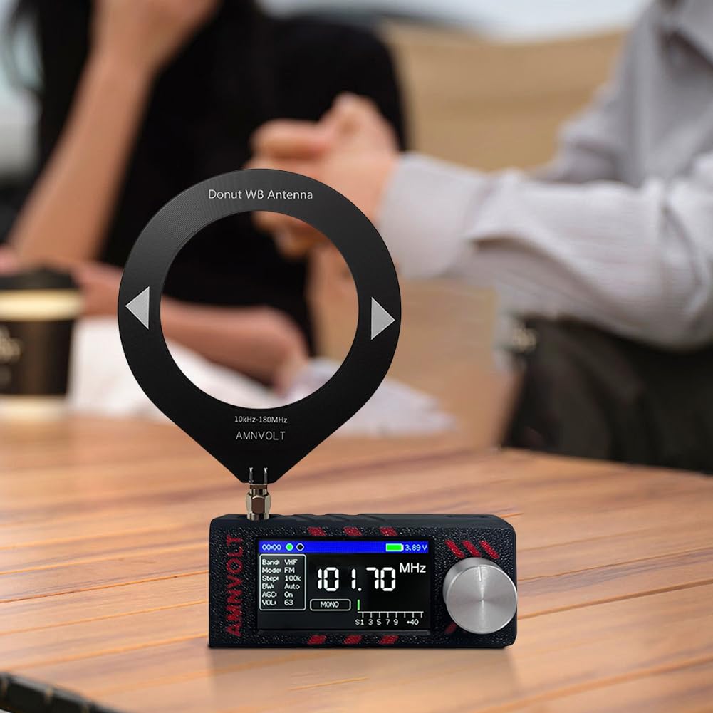 Radio de Bolsillo con Receptor SI4732, Sintonizador 0.5-108 MHz en Soporte LSB USB Am FM, Pantalla IPS 1.9", Radio Portátil Compacta con Antena para Todas Las Bandas