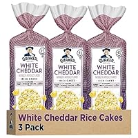 Quaker Large Rice Cakes, White Cheddar, 5.5 Oz, Pack of 3