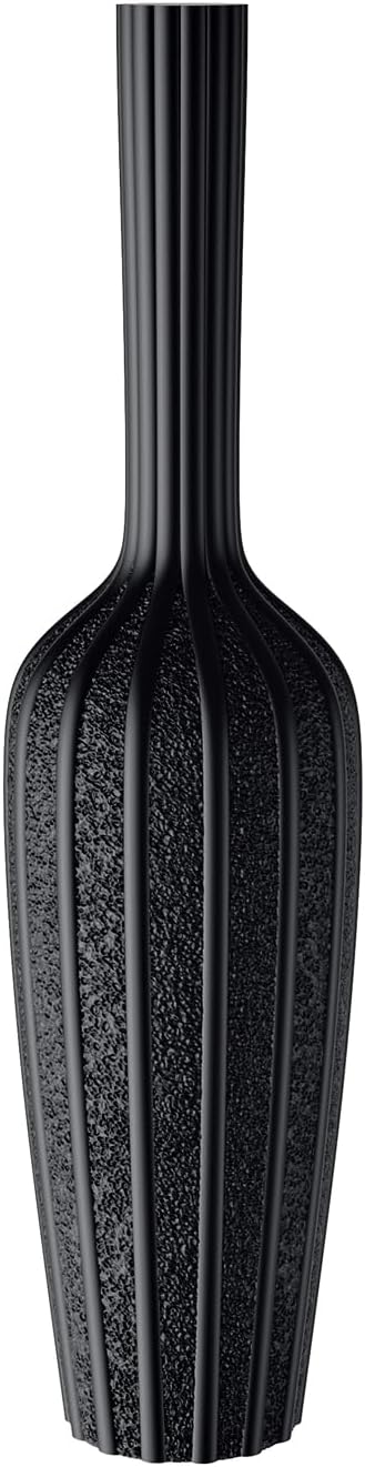 16.92" Tall Modern Floor Vase - Black Decorative Vases with Slim Neck - Home Decor Tall Floor Vase for Living Room, Entryway, Ceramic Vase
