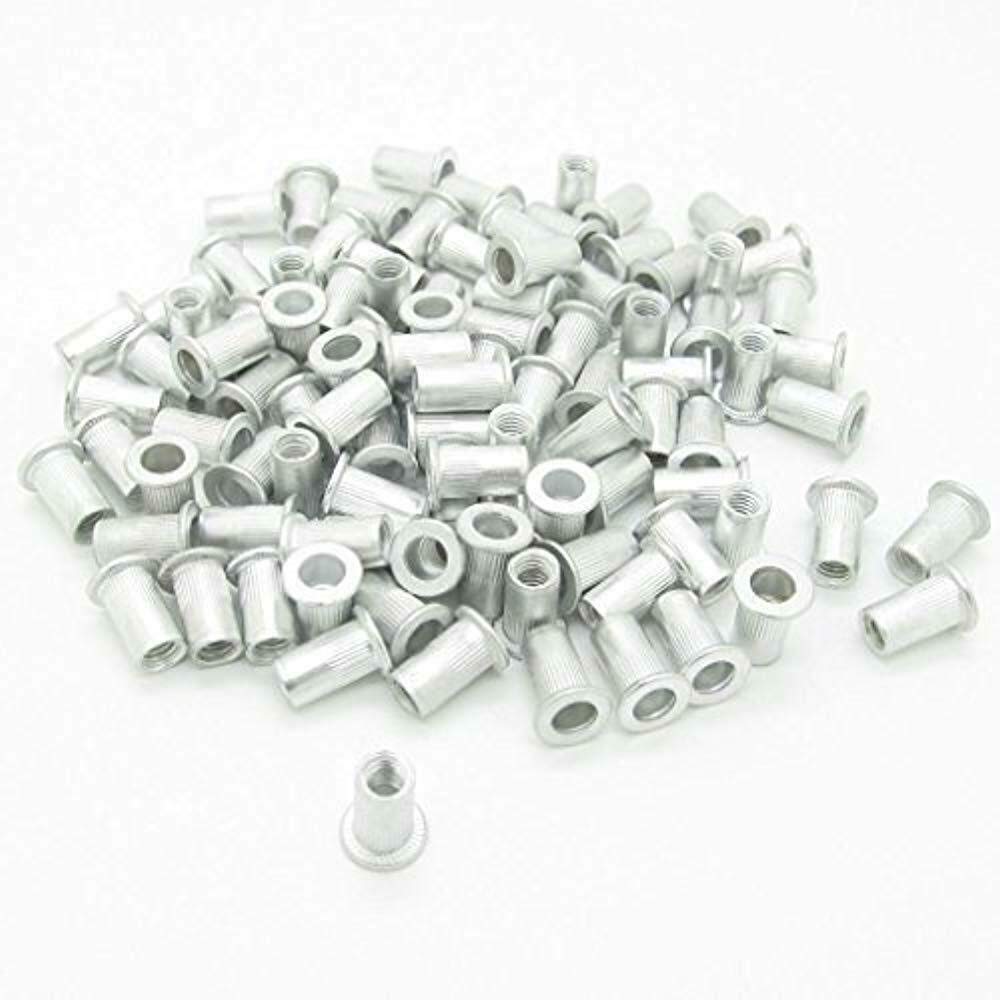 Flat Head Aluminum Rivet Nut Blind Insert Nut Pack of 100 (M5)