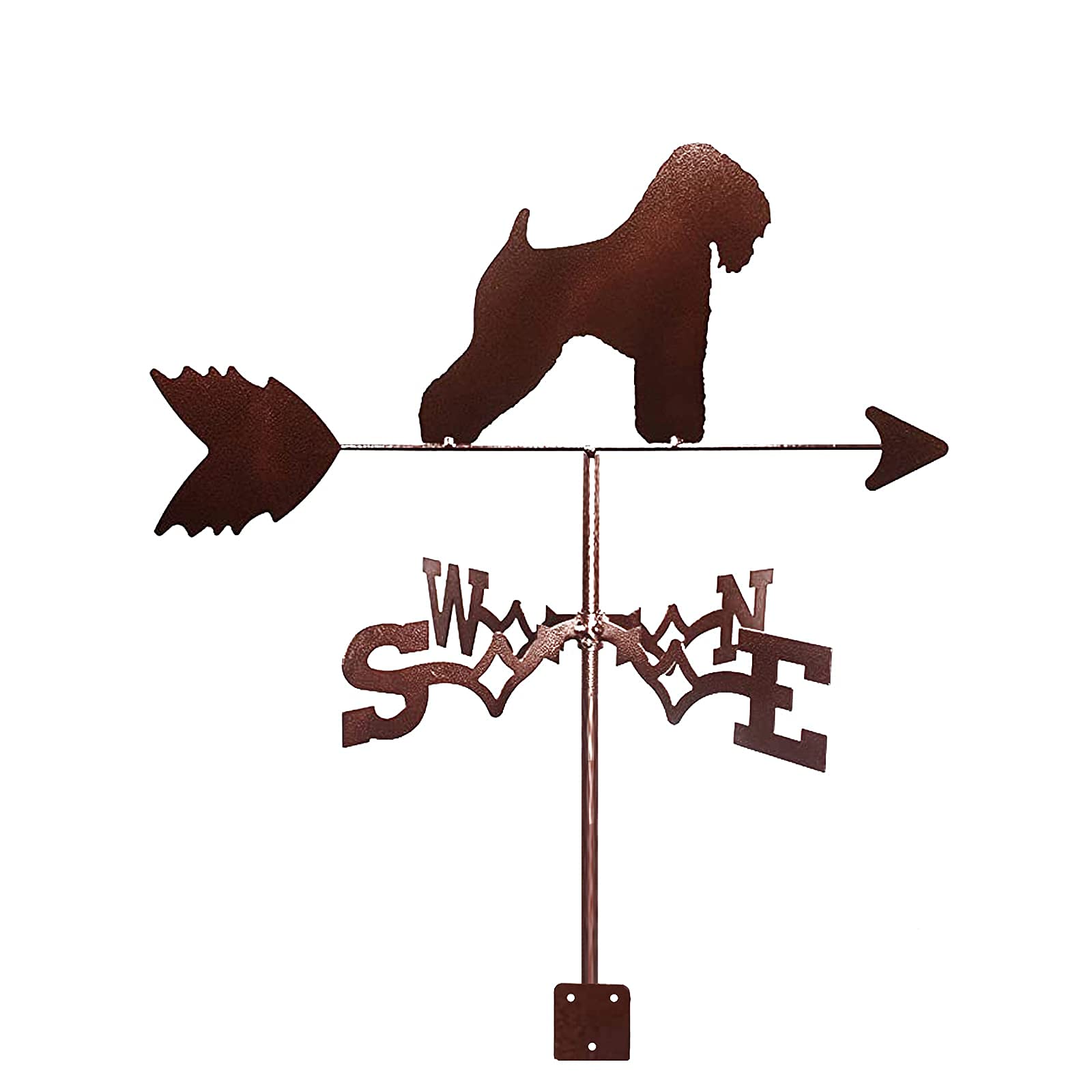 Housetop Weathervane Weather Vane Measuring Tools Weathercock Direction Indicator Stainless Steel with Mounting Bracket Garden Stake Art Decor