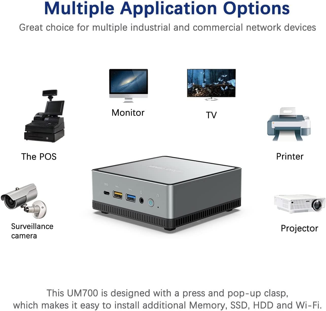 MINIS FORUM UM700 AMD Ryzen 7 3750H Mini PC 16GB RAM 512GB SSD