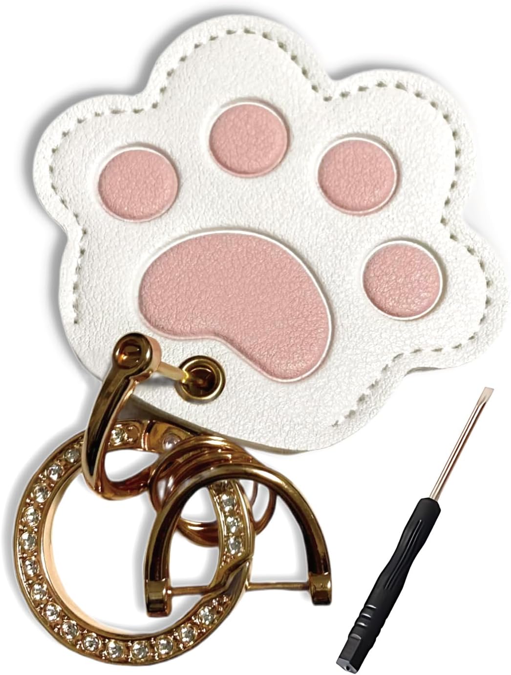 Amazon | 肉球 キーホルダー 猫 犬 airtag ケース バッグチャーム 革