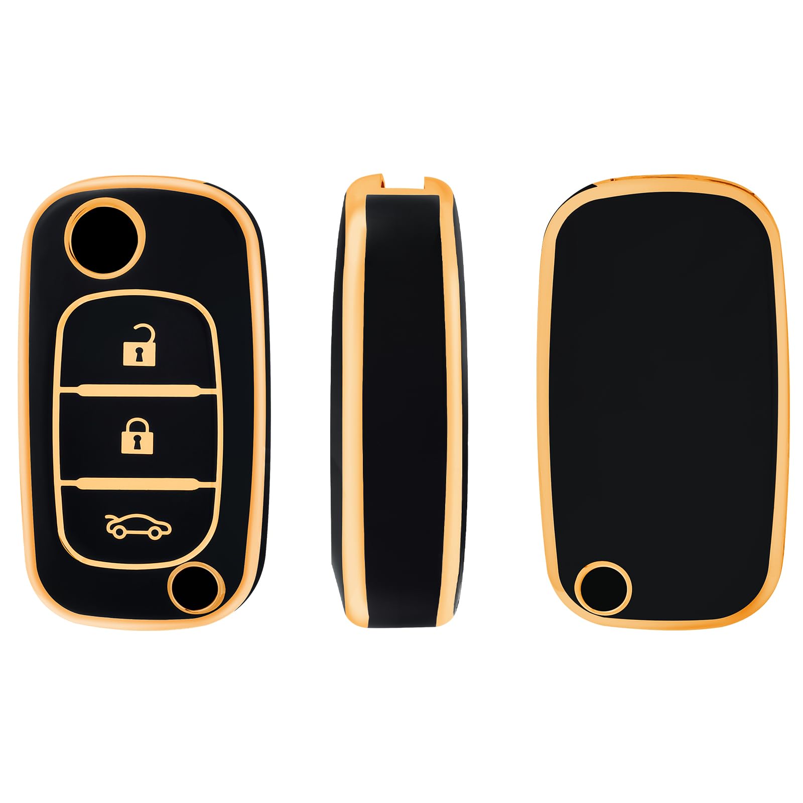 TOOMUME Cover Chiave TPU, Custodia Chiave Adatto per Renault Trafic Twingo Kangoo Megane Clio Captur Modus Master Wind Smart Forfour Fortwo, Copri Chiavi Guscio Chiave Auto Telecomando - Flip Key